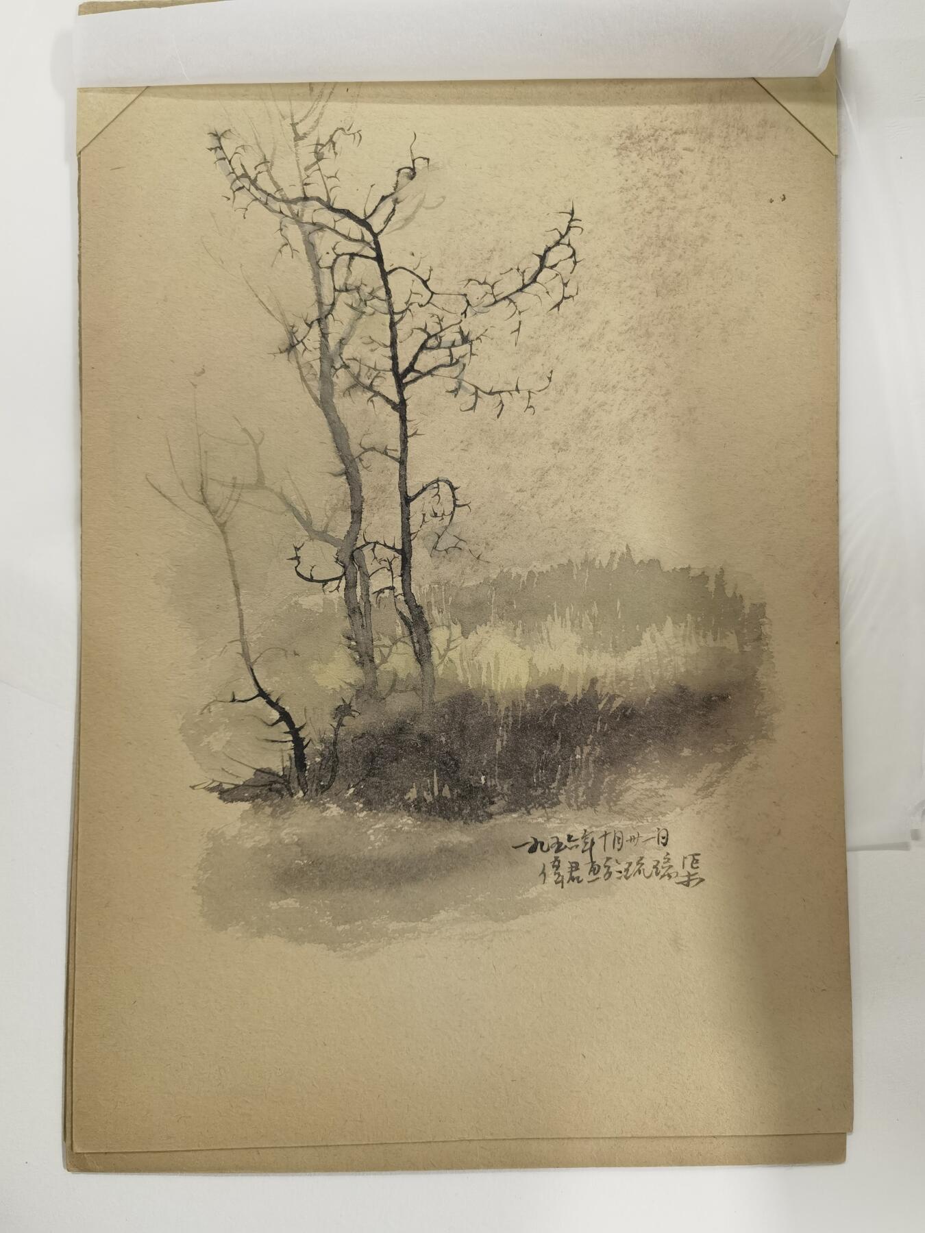 段伟君五十年代风景街区画稿5幅八开大小