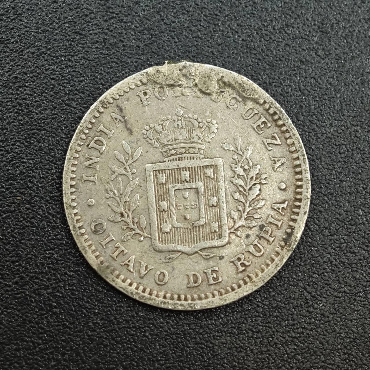 【淘币小摊】实时拍第七百八十八拍   散币小银币场   满百包邮可预留二周 每周一统一发货   葡属印度1881年1/8卢比银币