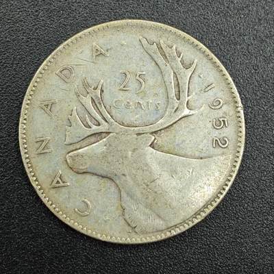 【淘币小摊】实时拍第七百八十八拍   散币小银币场   满百包邮可预留二周 每周一统一发货   - 加拿大1952年25分银币