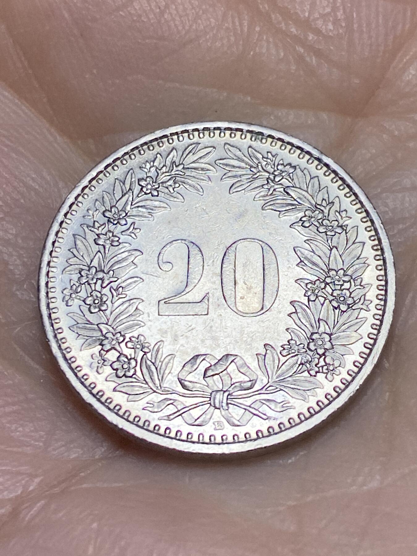 2025年第一百二十二场(总第一百四十八场）外国好品散币(免佣金) 瑞士🇨🇭1996年20分(B标伯尔尼造)