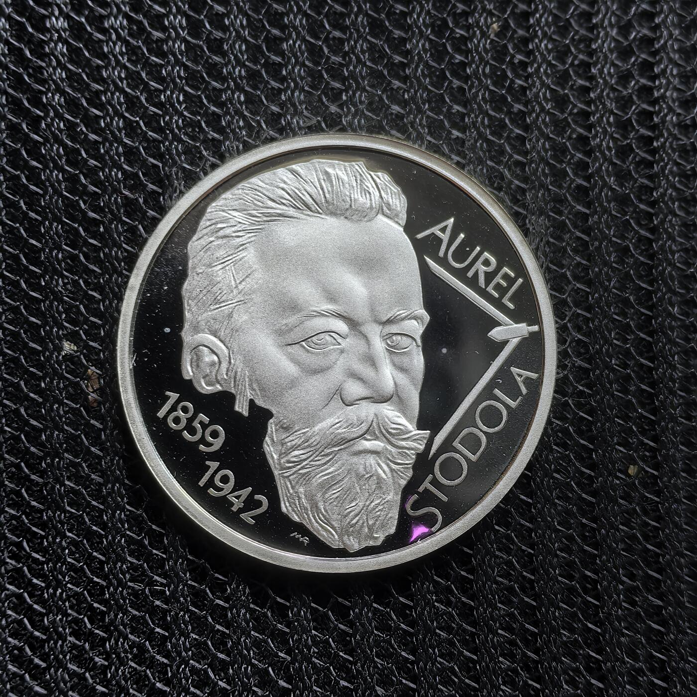 道一币馆币章第一百五十三场 斯洛伐克2009年工程热力学专家奥雷尔·斯托多拉诞辰150周10欧元精制银币 18g 900S 23400