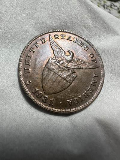 中外钱币 原光稀少，美属菲律宾一分 ，适合评级