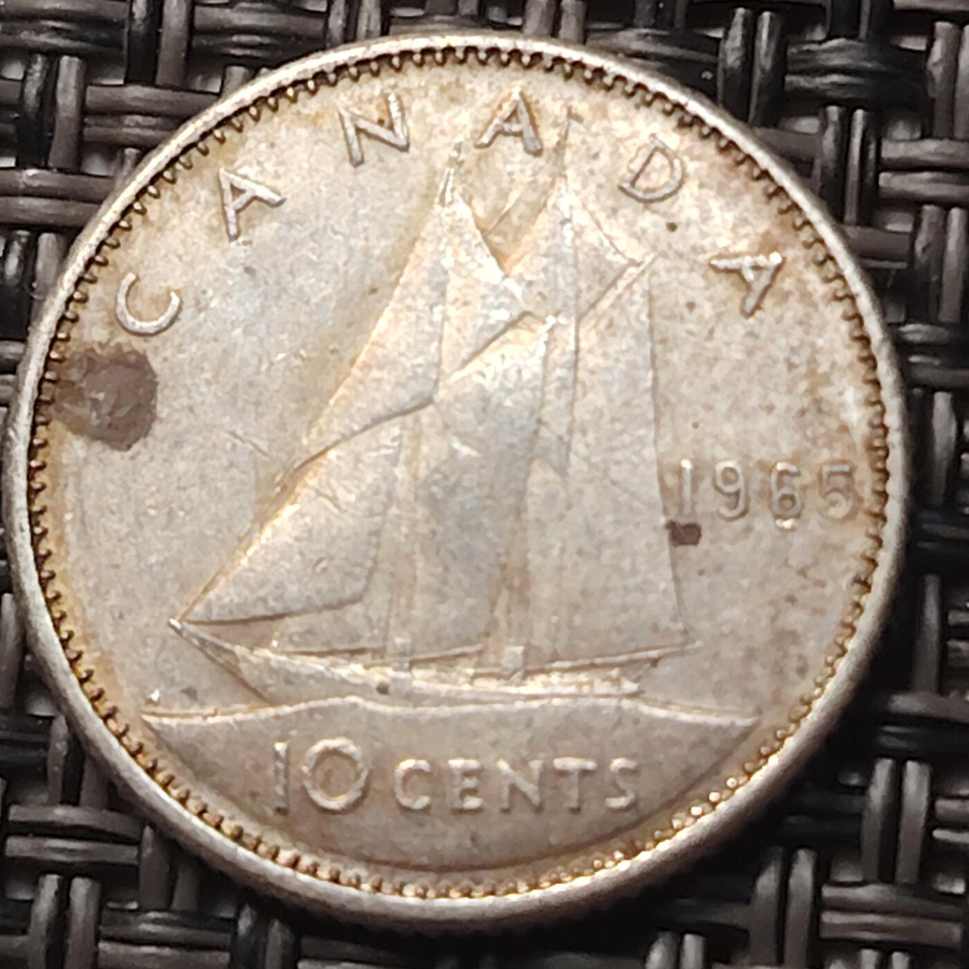 布加迪🐬～世界钱币(上海)🌾第 257 期 /  各国套币和散币 加拿大🇨🇦 1965年 10分银币