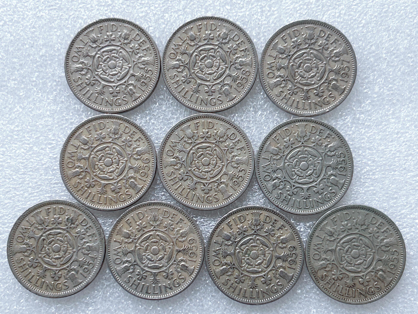 第一海外回流一元起拍收藏 散集专场  第261期 英国50年代2先令硬币 10枚