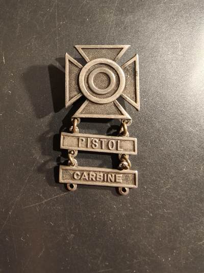 老王徽章第161期 - 美国陆军神射手资格章    二战时期    925银     手枪、卡宾枪勋条      11.7g 