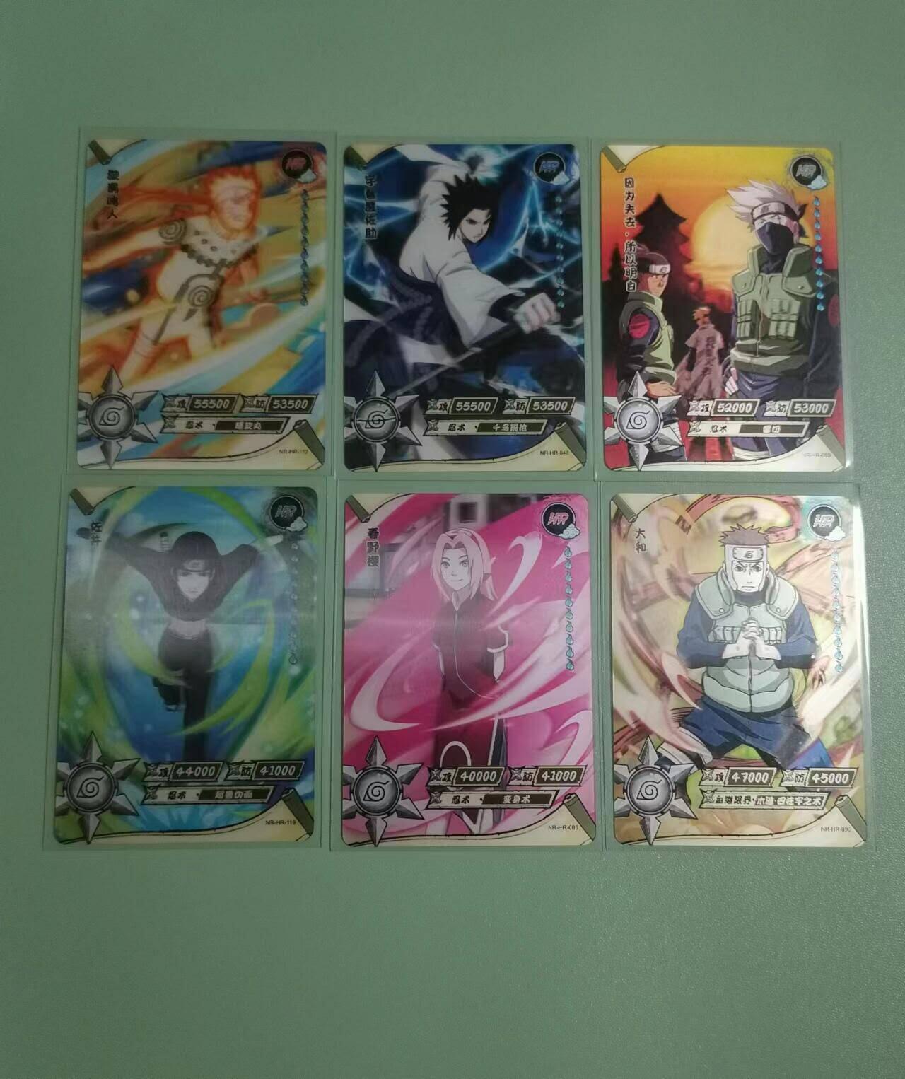 光影卡牌第25期，各家亲签，各家套卡，持续收拍品 火影光栅卡6张（卡卡西大和小对）＋4 张PR（卡背一副图）