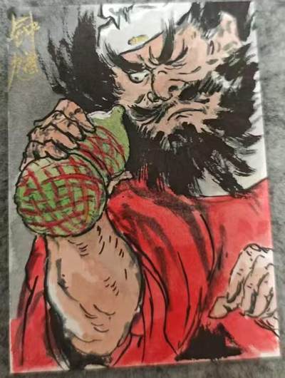 阳大大卡牌拍卖第80期（持续收拍品，周三晚上九点截拍，进群福利早知道）加场加场加场 - 【手绘卡】一泡手绘 钟馗 极为灵动，超级大HIT