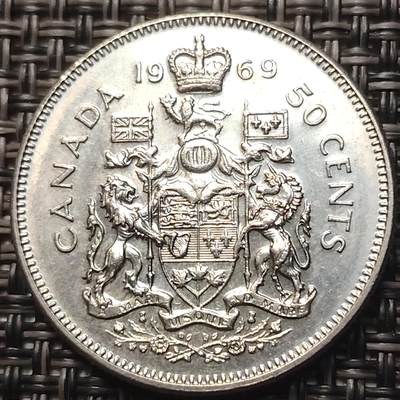 布加迪🐬～世界钱币(上海)🌾第 257 期 /  各国套币和散币 - 加拿大🇨🇦 1969年 50分