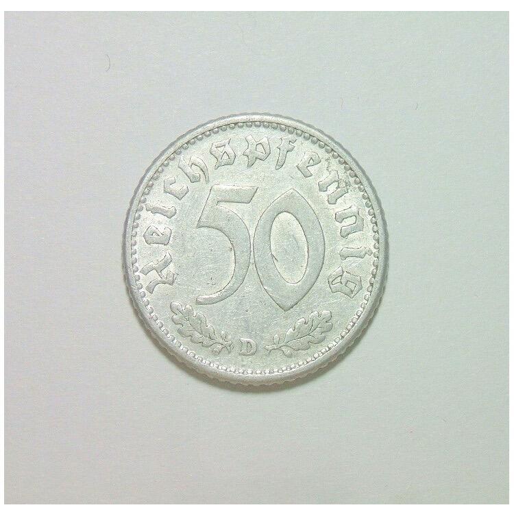 德国第三帝国1943年D版50芬尼 极美品 