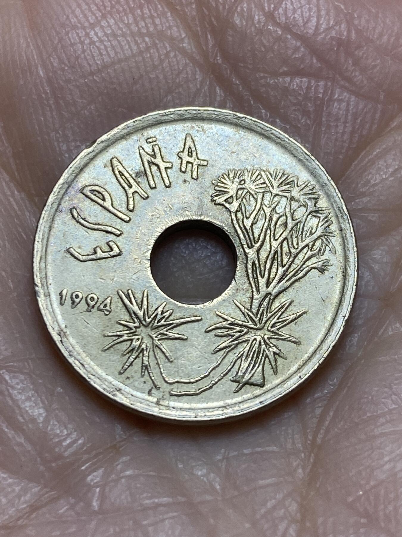 2025年第一百二十二场(总第一百四十八场）外国好品散币(免佣金) 西班牙🇪🇸1994年25比塞塔(加纳利群岛纪念币)