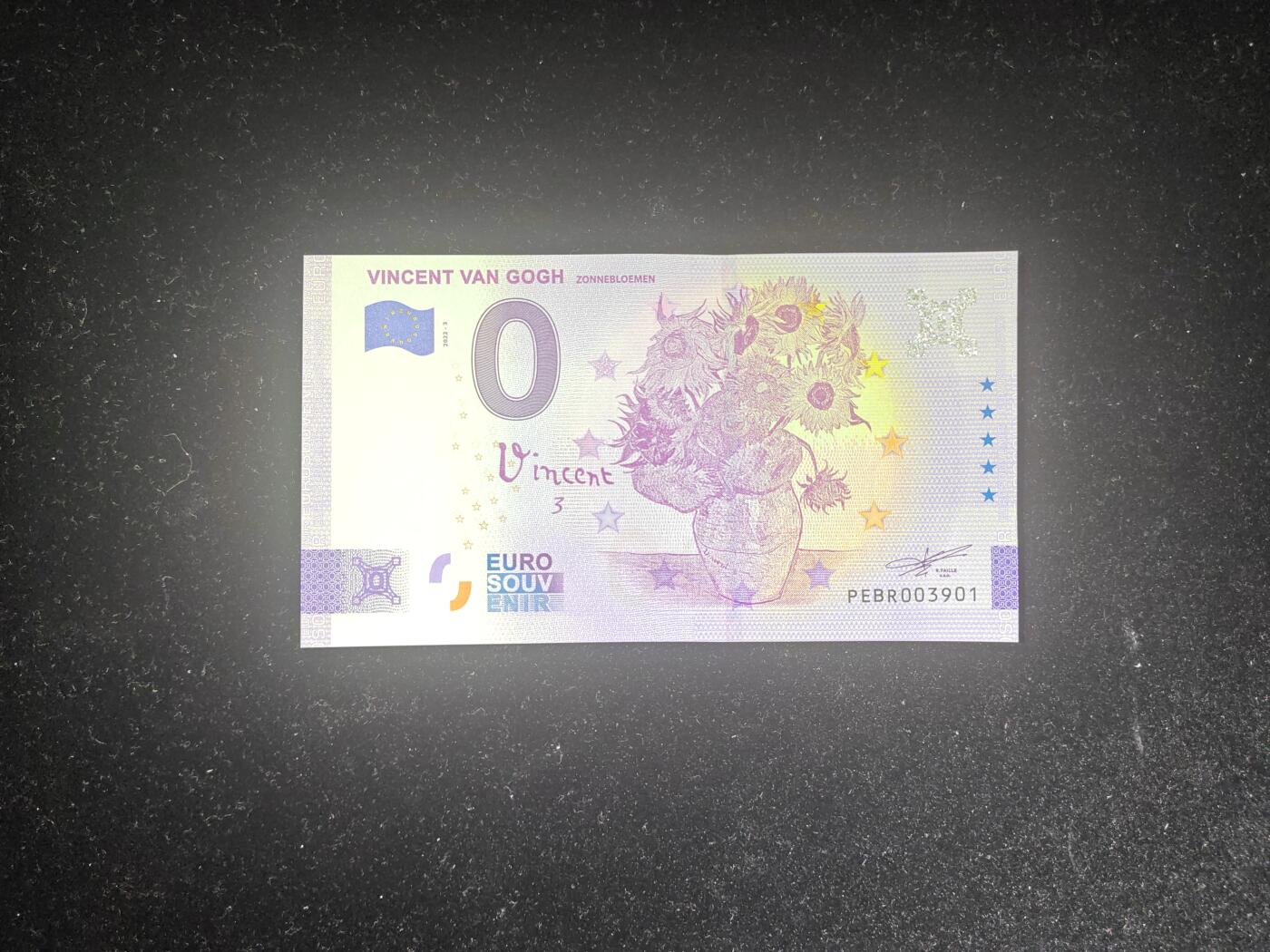0欧元 纪念钞 荷兰 梵高 向日葵 2022年 全新UNC 