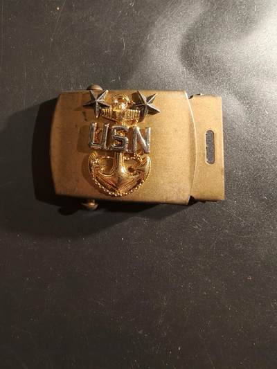 老王徽章第161期 - 美国海军总军士长黄铜腰带扣