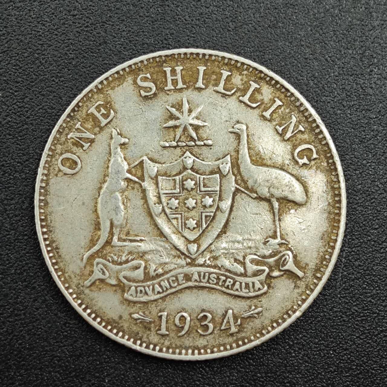 【淘币小摊】实时拍第七百八十八拍   散币小银币场   满百包邮可预留二周 每周一统一发货   澳大利亚1934年乔治五世一先令银币