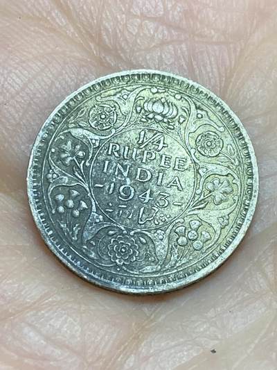 2025年第一百二十三场(总第一百四十九场）外国好品散币(免佣金) - 英属印度1943年1/4卢比(乔治六世)