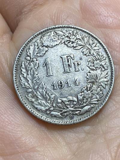 2025年第一百二十三场(总第一百四十九场）外国好品散币(免佣金) - 瑞士🇨🇭1914年1法郎银币