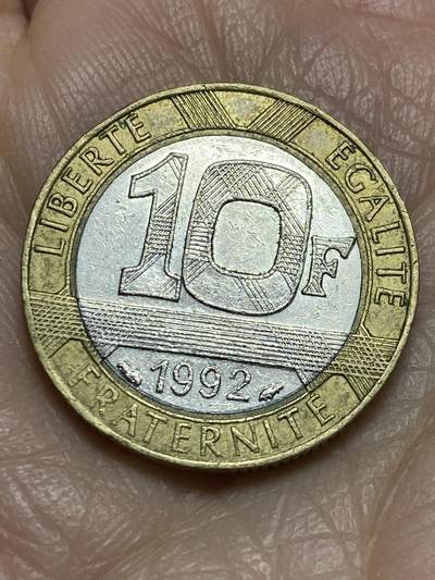 2025年第一百二十三场(总第一百四十九场）外国好品散币(免佣金) - 法国🇫🇷1992年10法郎(分段边齿版)