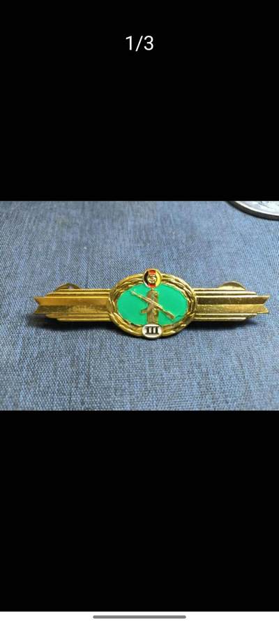 爱藏专拍 - 民主德国人民军边防三级通用技术能章  带背轮造型必备