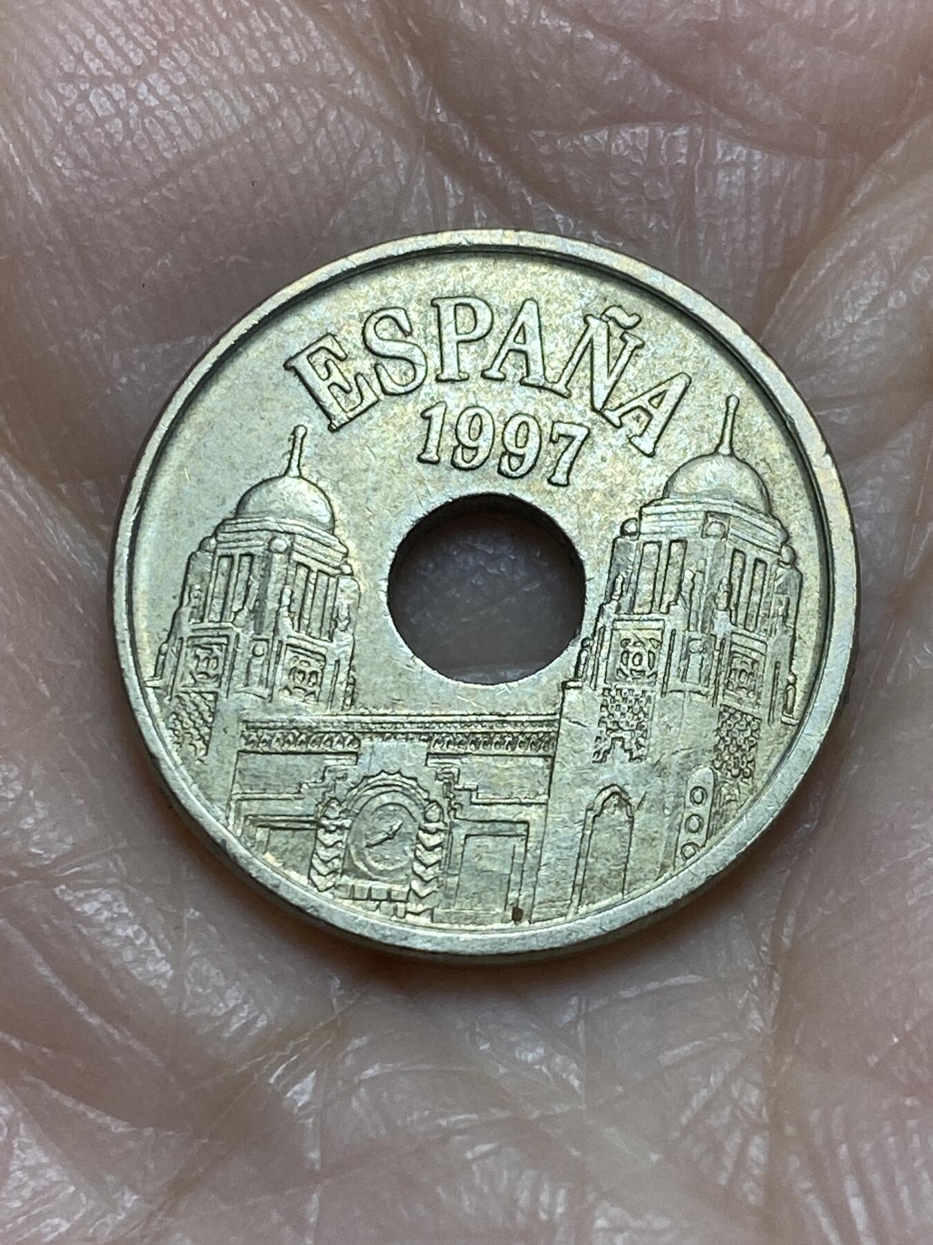 2025年第一百二十二场(总第一百四十八场）外国好品散币(免佣金) 西班牙🇪🇸1997年25比塞塔(梅利利亚自治市纪念币)