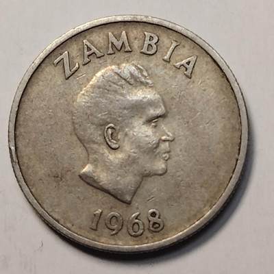 布加迪🐬～世界钱币(上海)🌾第 257 期 /  各国套币和散币 - 赞比亚🇿🇲 1968年 5分