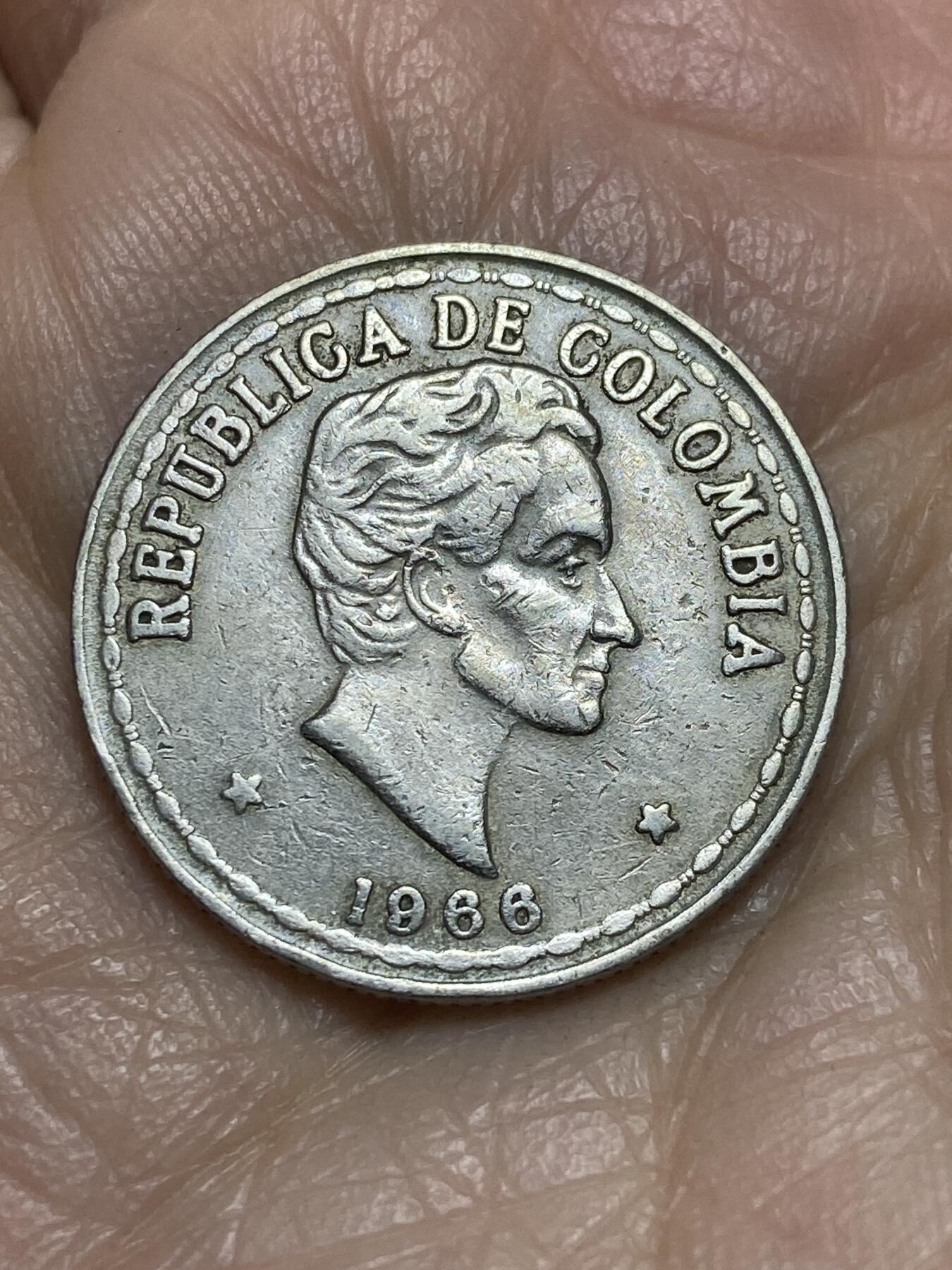 2025年第一百二十三场(总第一百四十九场）外国好品散币(免佣金) 哥伦比亚🇨🇴1966年5分