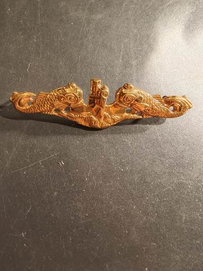 老王徽章第161期 - 美国海军潜艇战证章     军官版      2.75英寸