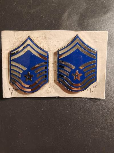 老王徽章第161期 - 美国空军一级士官长金属军衔一组