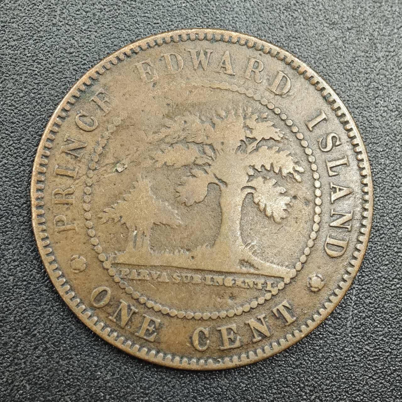 【淘币小摊】实时拍第七百八十八拍   散币小银币场   满百包邮可预留二周 每周一统一发货   爱德华王子岛1871年维多利亚一分铜币