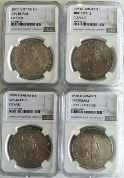 NGC-1897B/1898B/1899B/1900B 1897-1900早期年份站洋4枚 全部UNC - NGC-1897B/1898B/1899B/1900B 1897-1900早期年份站洋4枚 全部UNC