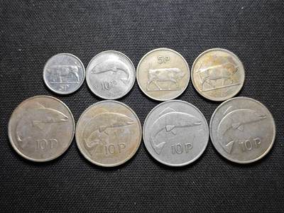 KK钱币收藏小铺  第364场  2月预留时间 周末发货 -  爱尔兰一组17枚