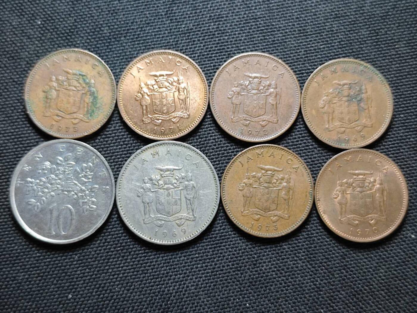 KK钱币收藏小铺  第364场  2月预留时间 周末发货  牙买加一组8枚