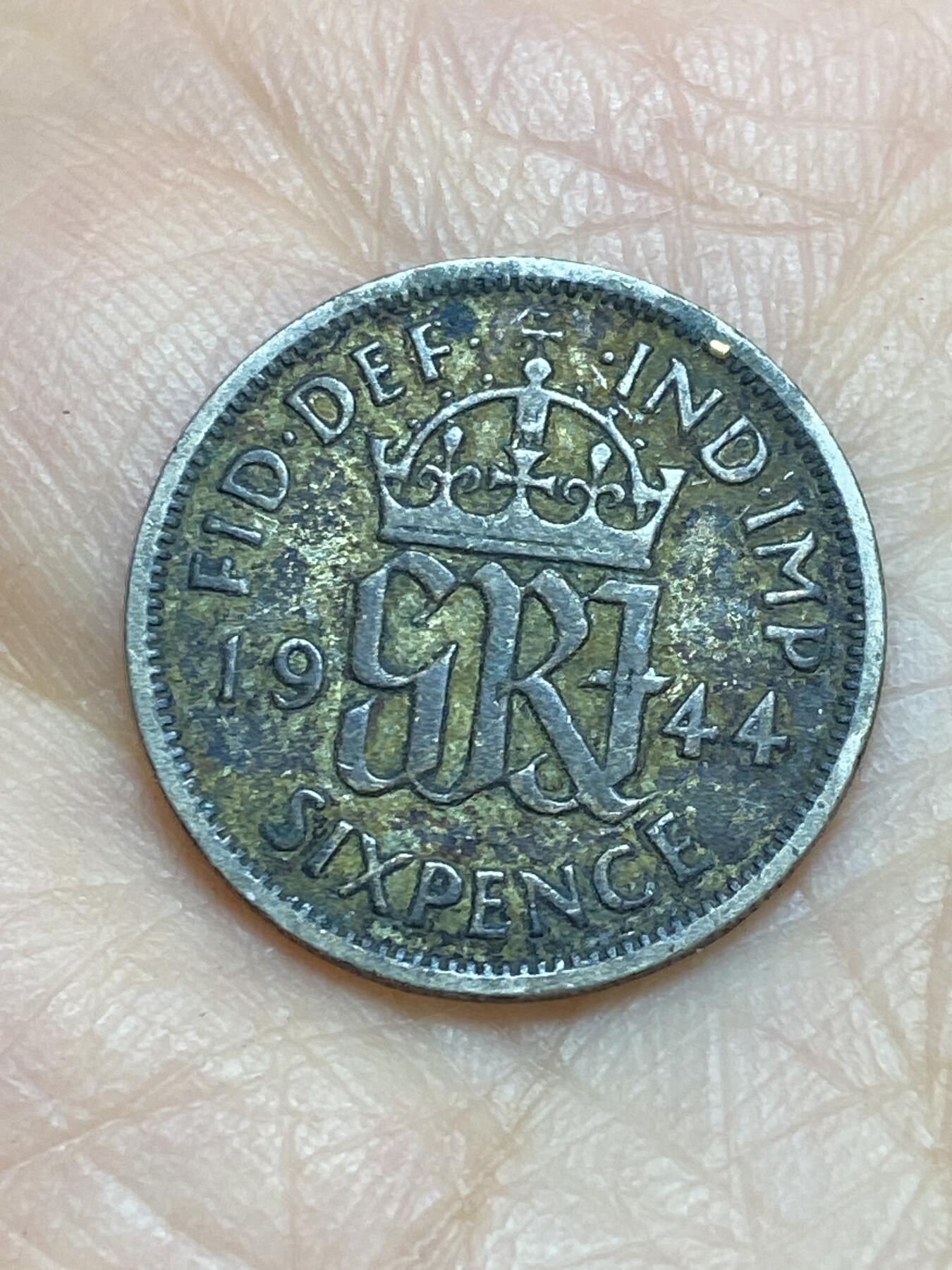 2025年第一百二十三场(总第一百四十九场）外国好品散币(免佣金) 英国🇬🇧1944年6便士银币(乔治六世第一版，500银)