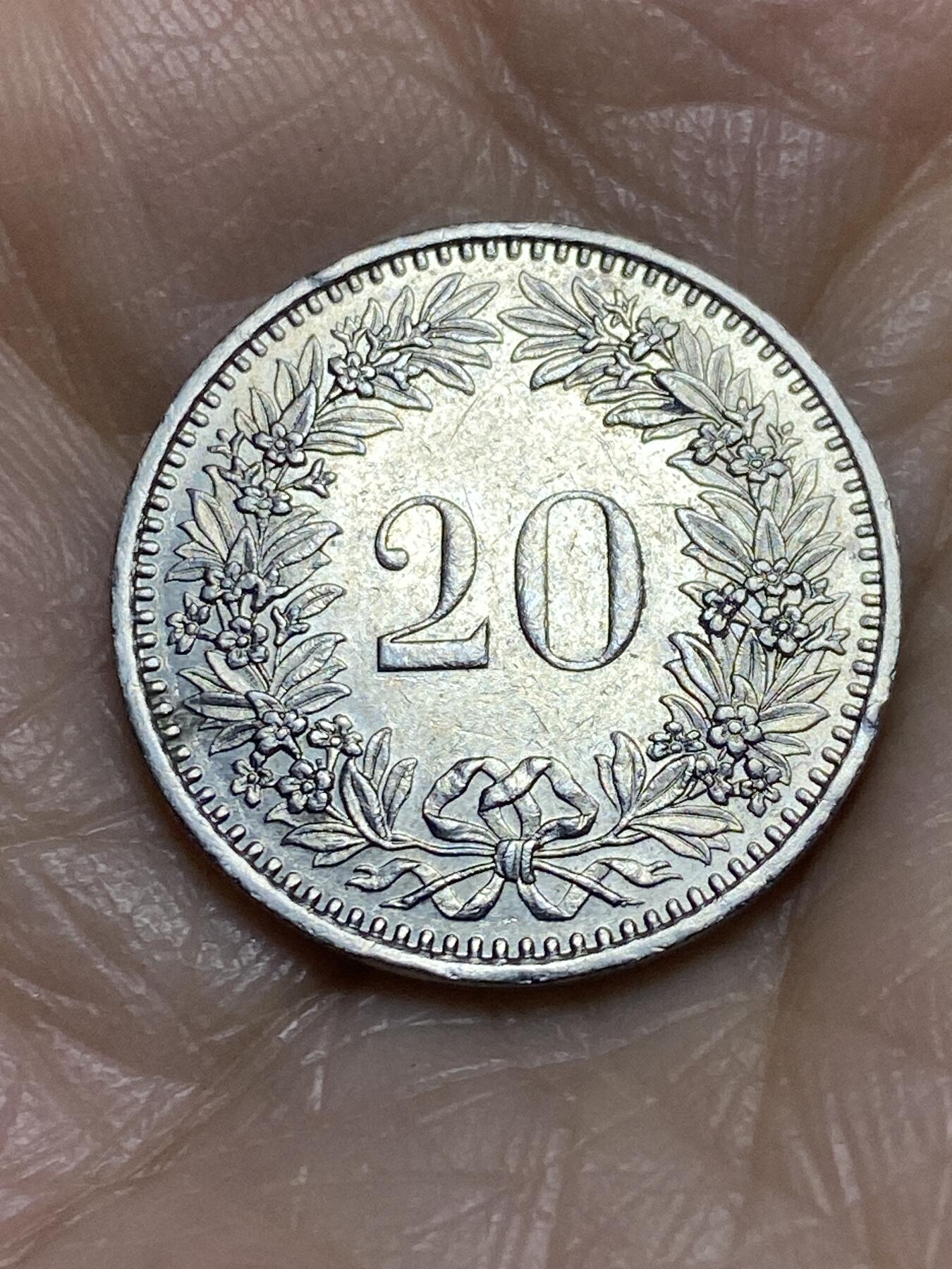 2025年第一百二十二场(总第一百四十八场）外国好品散币(免佣金) 瑞士🇨🇭1983年20分(无标版)