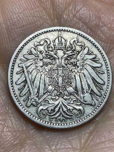 2025年第一百二十三场(总第一百四十九场）外国好品散币(免佣金) 奥地利1894年20赫勒(奥匈帝国弗朗茨·约瑟夫一世时期)