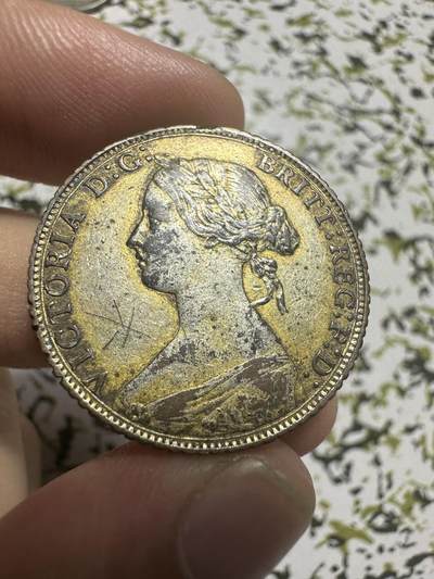 中外钱币 英国 1868年半便士