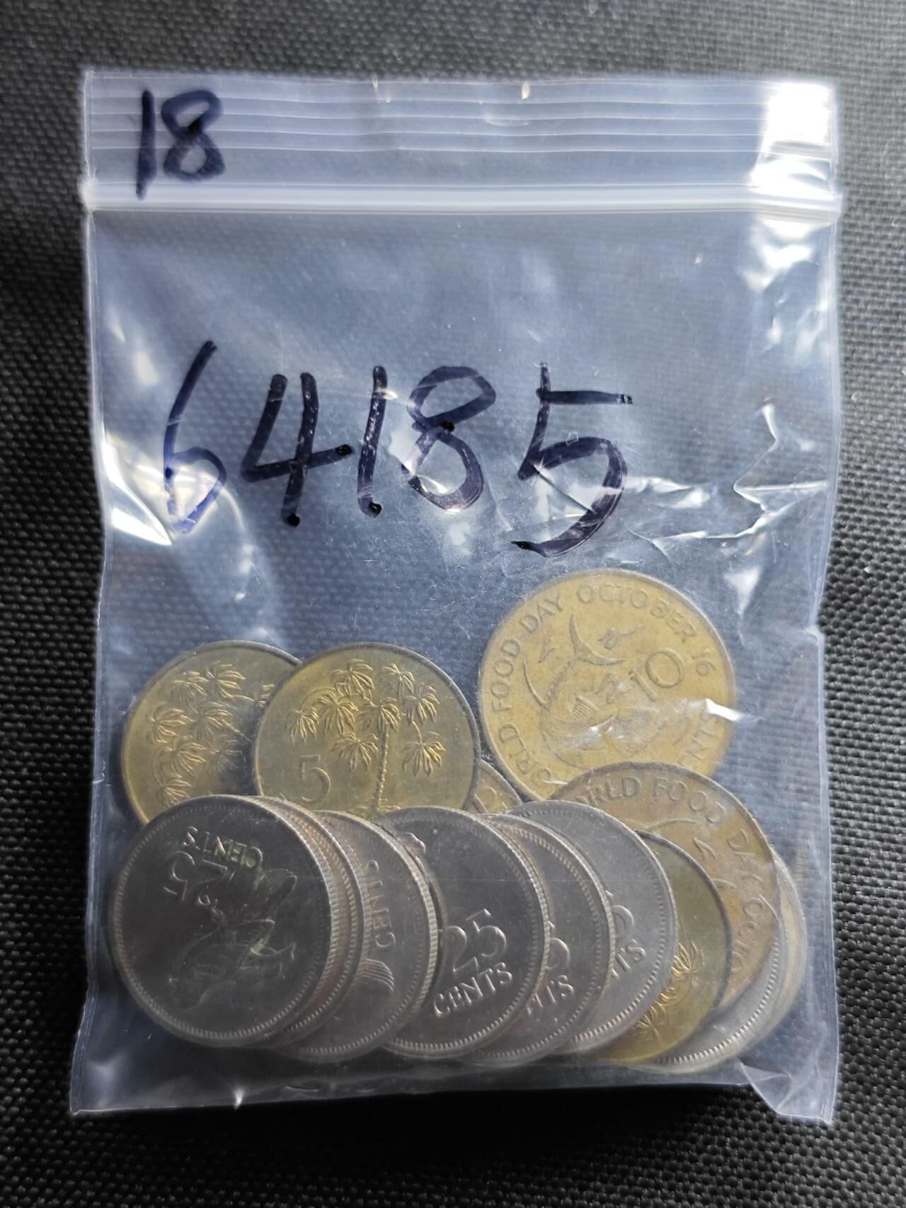 KK钱币收藏小铺  第364场  2月预留时间 周末发货  塞舌尔一组18枚