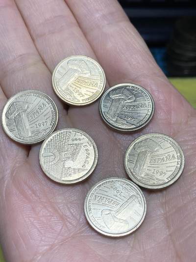 2025年第一百二十三场(总第一百四十九场）外国好品散币(免佣金) 西班牙🇪🇸1996年97年5比塞塔6枚(巴利阿里群岛纪念币)