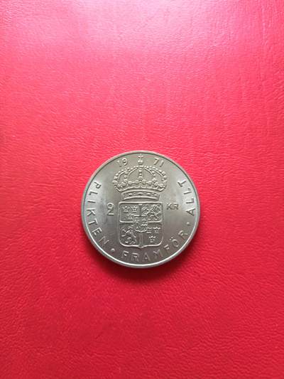 【云涧收藏】第七十七场 - 瑞典1971年2克朗，BU