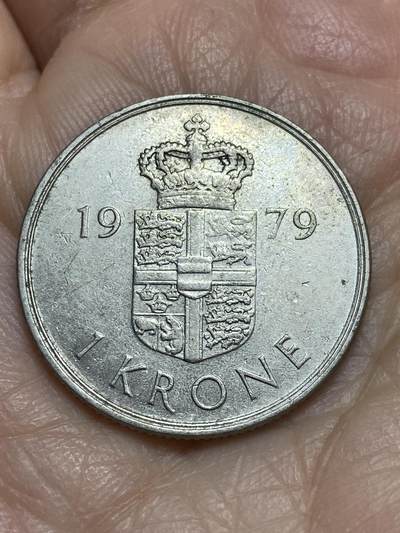 2025年第一百二十三场(总第一百四十九场）外国好品散币(免佣金) - 丹麦🇩🇰1979年1克朗(玛格丽特二世第二版，B; B版)