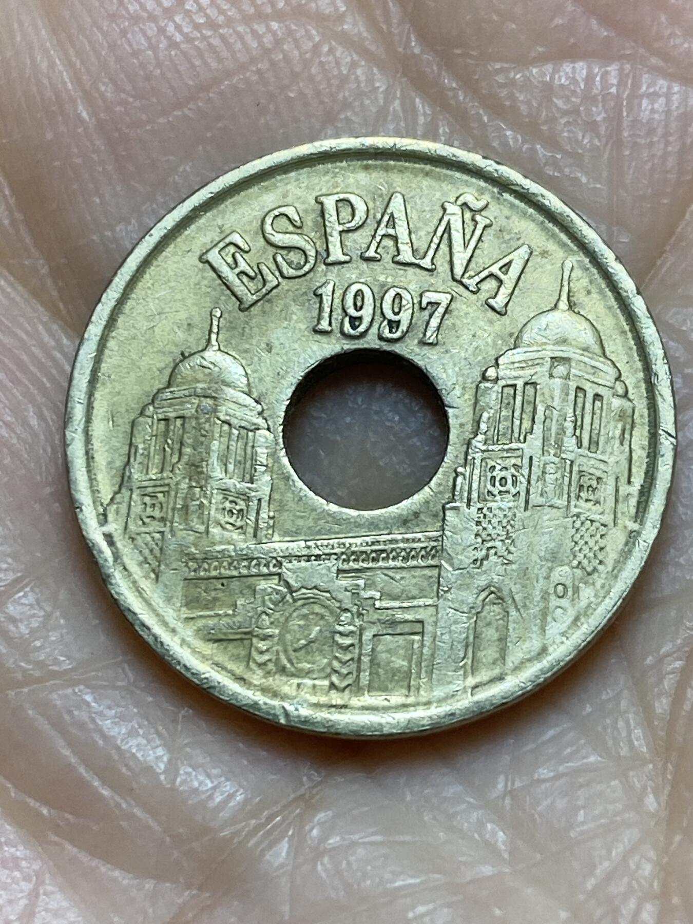 2025年第一百二十二场(总第一百四十八场）外国好品散币(免佣金) 西班牙🇪🇸1997年25比塞塔(梅利利亚自治市纪念币)