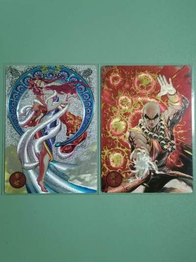 光影卡牌第25期，各家亲签，各家套卡，持续收拍品 - 奇点卡牌天龙梦姑+虚竹 粗闪