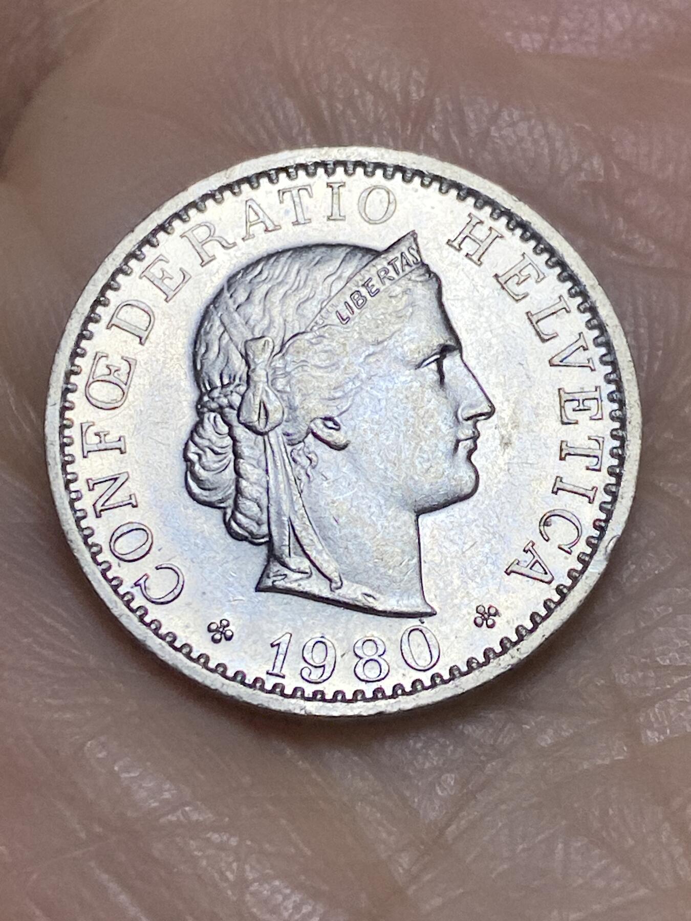 2025年第一百二十二场(总第一百四十八场）外国好品散币(免佣金) 瑞士🇨🇭1980年20分(无标版)