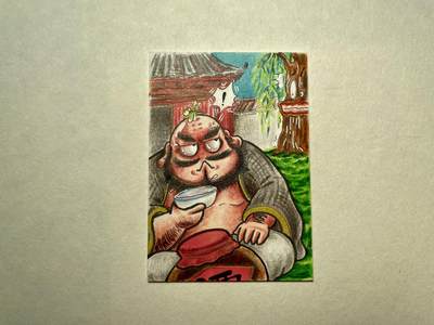 天玑星卡拍第135期《11.6周四截拍》持续收拍收评中 满赠卡需备注 - 【手绘卡】居子 鲁智深要拔垂杨柳 手绘卡