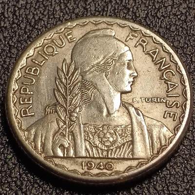 泉币菌-第127场-精品福利场(115场之后的本周末发货，感谢理解) - 少见好品 女神 1940年法属印度支那10分镍铜硬币 稻穗 18毫米 
