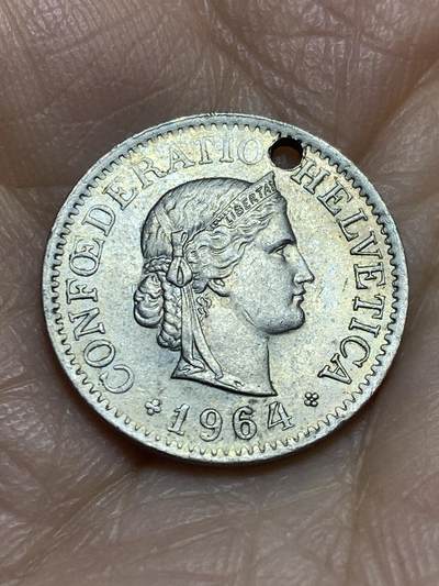 2025年第一百二十三场(总第一百四十九场）外国好品散币(免佣金) 打孔–瑞士🇨🇭1964年10分