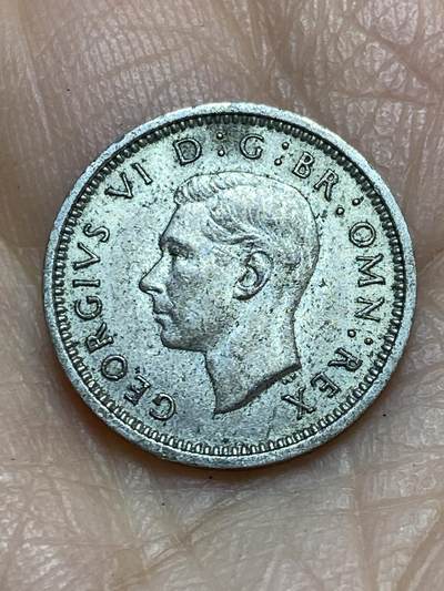 2025年第一百二十三场(总第一百四十九场）外国好品散币(免佣金) 英国🇬🇧1941年3便士银币(乔治六世第一版，500银)