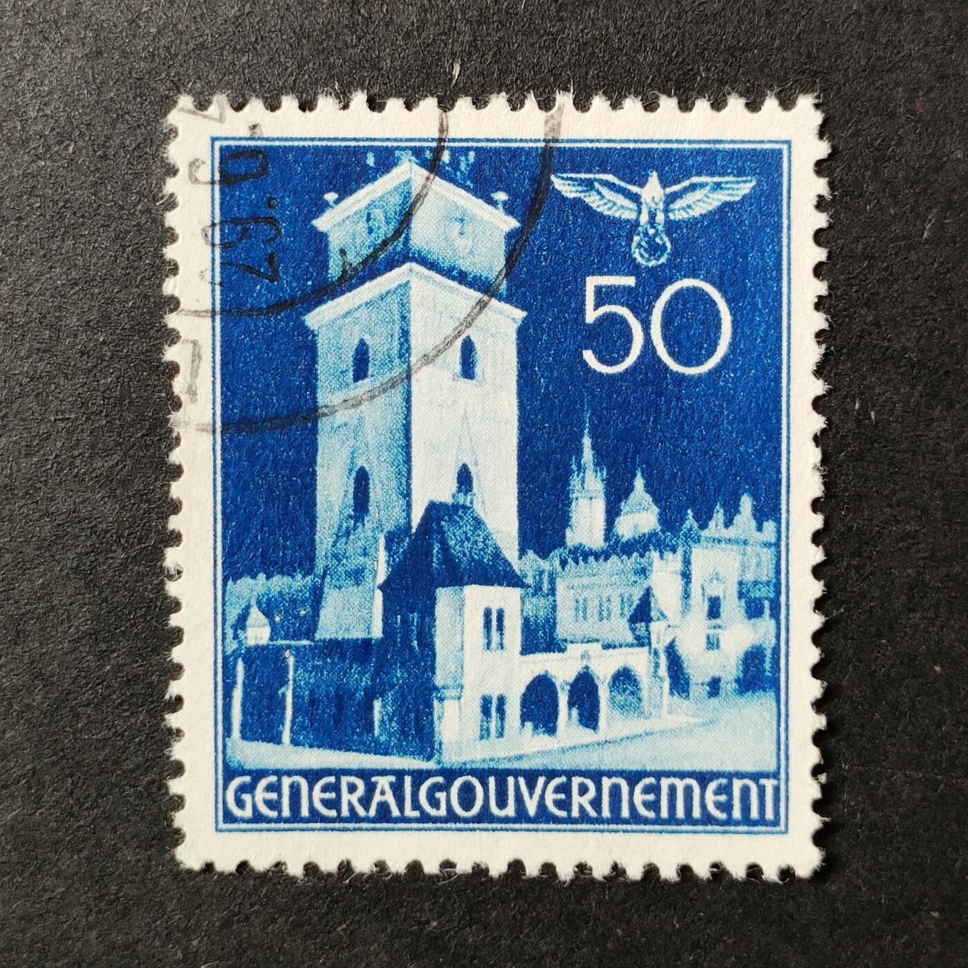 嘉禾收藏    【第369期】            无佣金、可寄存、满30元包邮 德国邮票德占波兰，1940年德三 总督府建筑邮票