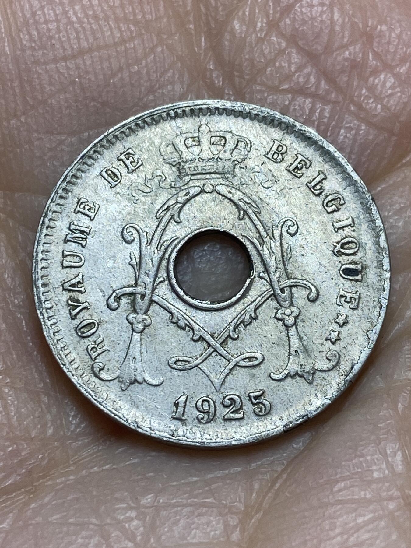 2025年第一百二十三场(总第一百四十九场）外国好品散币(免佣金) 比利时🇧🇪1925年5分(阿尔贝一世时期，法语版)