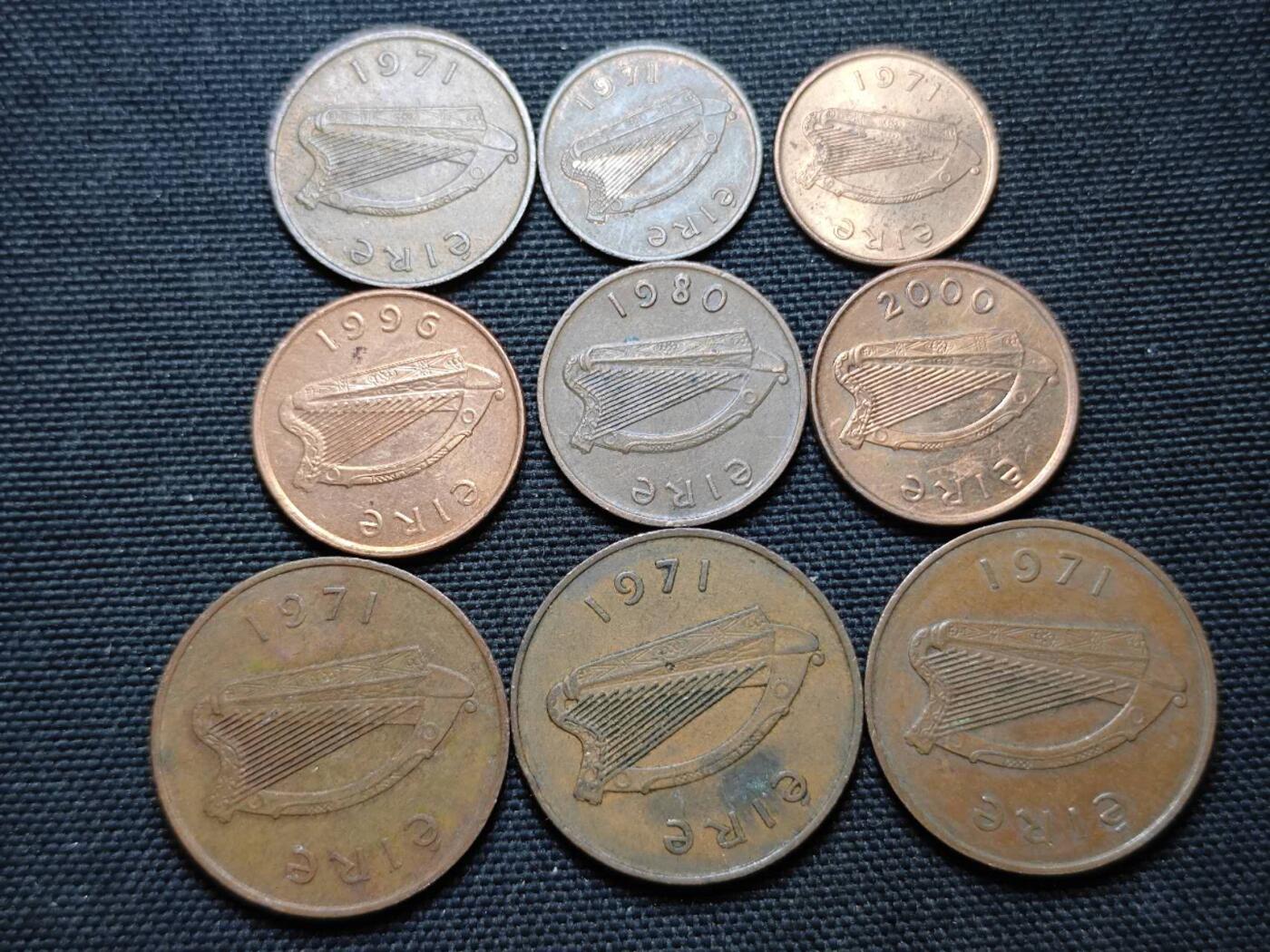 KK钱币收藏小铺  第364场  2月预留时间 周末发货  爱尔兰一组17枚