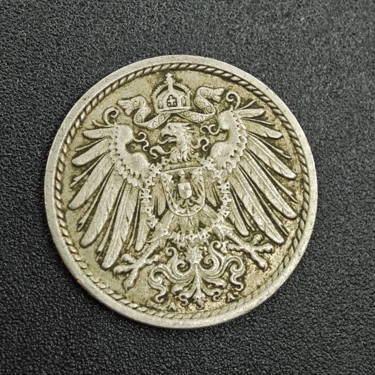 【淘币小摊】实时拍第七百八十八拍   散币小银币场   满百包邮可预留二周 每周一统一发货   德国1911年5芬妮镍币