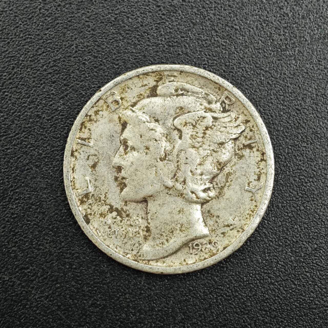 【淘币小摊】实时拍第七百八十八拍   散币小银币场   满百包邮可预留二周 每周一统一发货   美国1939年小飞人10分银币